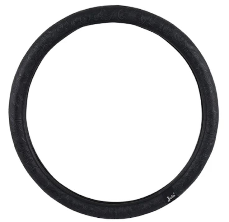 Justin Black Tooled Truck Steering Wheel Cover 23702A130BLK