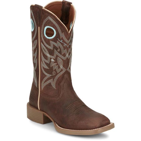 Justin Boots Spicy Brown Liberty Wide Square Toe 11 Inch Women's Western Boots SE2801