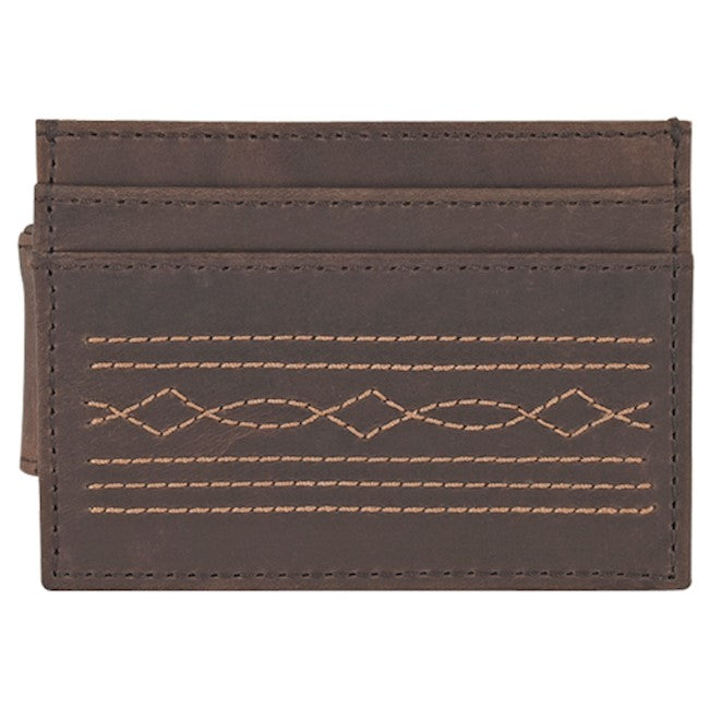Justin Brown Card Wallet with Boot Stitch Detail 22125662M3