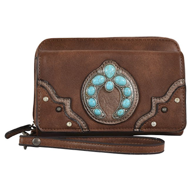 Justin Brown w/Turquoise Naja Concho Wallet/Wristlet 2159787W