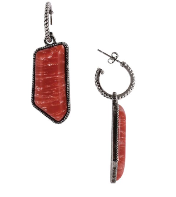 Justin Coral Tinted Natural Stone Women's Earrings 22063EJ1