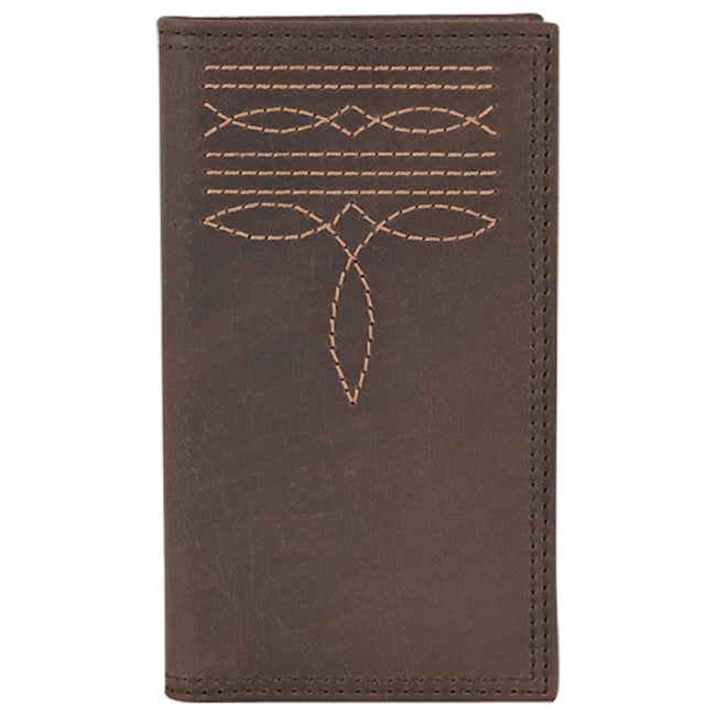 Justin Jr Brown Rodeo Wallet with Boot Stitch Detail 22125481W3