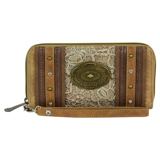 Justin Light Tan/Tonal Browns with Light Tan Lace Wallet/Wristlet 1811215W