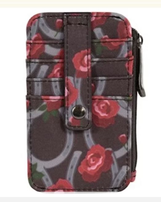 Justin Multicolor Floral with Horseshoes Card Organizer 2171736MUL