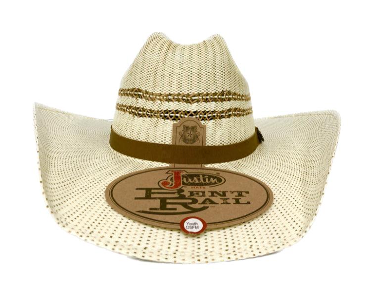 Justin Natural Bent Rail Barrel Jr Kids Hat JS3430BRLJ