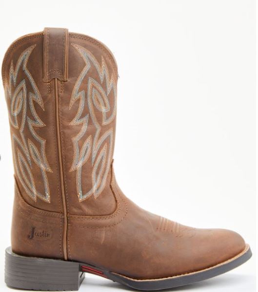 Justin Pecan Rendon Mens R-Toe Western Boots SE7530