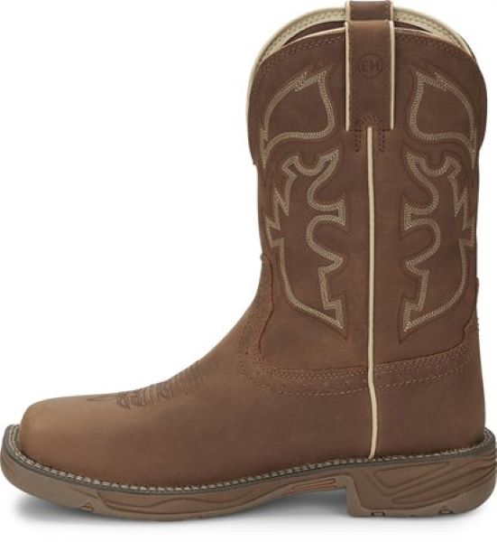 Justin Rustic Tan Stampede Rush 11 Inch Steel Toe Mens Work Boots WK4331