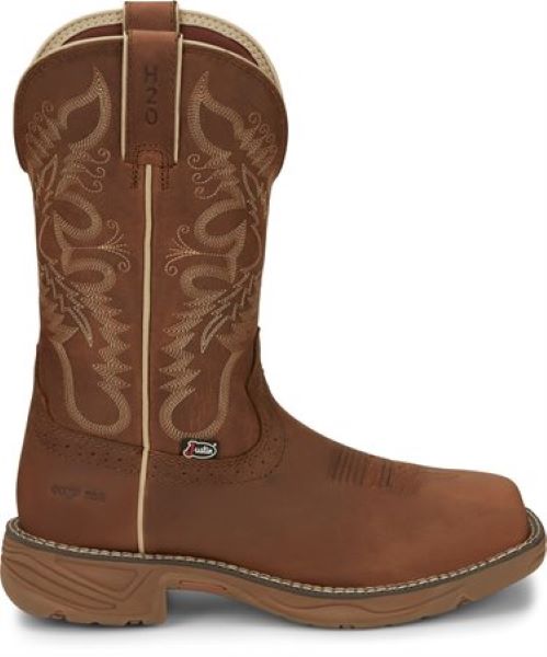 Justin Rustic Tan Stampede Rush 11 inch Womens Waterproof Composite Toe Work Boots SE4352