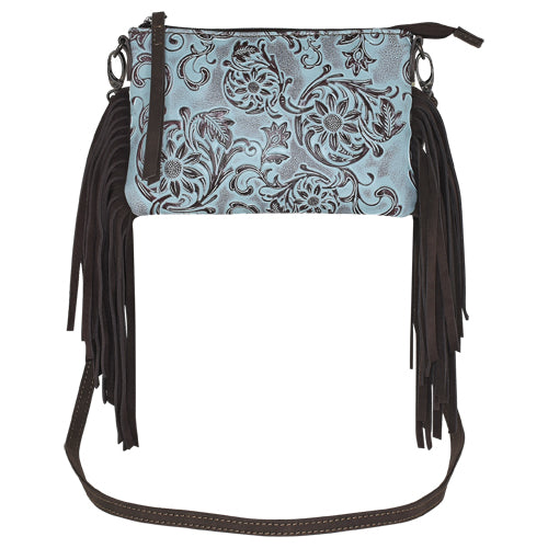 Justin Tooled Sunflower Pattern with Turquoise Wash Small Crossbody Bag 23128723SUN
