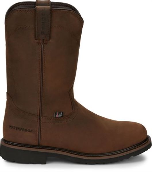 Justin Whiskey Brown Drywall Pull-On Non-Steel Toe Waterproof Mens Work Boots SE4960