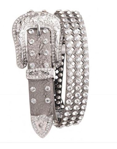 Kamberley Pewter Laser Cut Glitz Belt 150-PEWTER