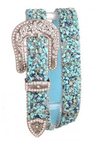 Kamberley Turquoise Stone Leather Belt 6515-TURQ