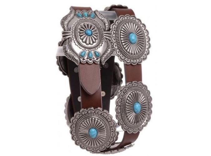 Kamberly Turquoise Concho Statement Ladies Belt Ladies 6072
