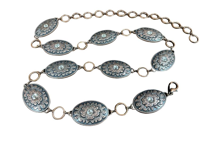 Kamberly Turquoise Stone Chain Belt 16018-BRN