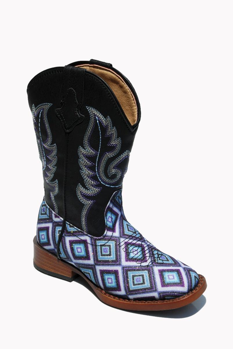 Karman Roper Glitter Diamond Black with Purple Kids Westeren 0901819011523BL