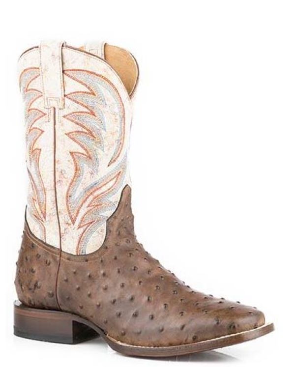 Karman Roper Tan Diesel Ostrich Print Square Toe Mens Boots 0902070178264TA