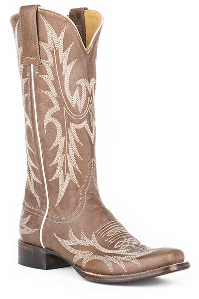 Karman Roper Taupe/Gray Womens Square Toe Western Boots 1202186011086GY