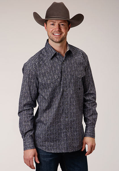 Karmen Roper Baroque Medallion Men's Long Sleeve Snap Western Shirt 03-001-0225-6002 PU