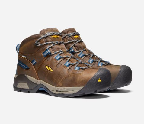 Keen Brown/Blue Detrout XT Waterproof Mens Steel Toe Work Boots 1020086