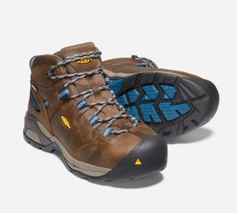 Keen Brown/Blue Detrout XT Waterproof Mens Steel Toe Work Boots 1020086