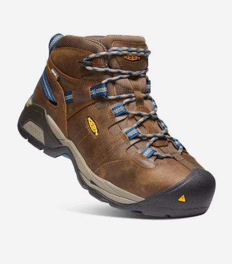 Keen Brown/Blue Detrout XT Waterproof Mens Steel Toe Work Boots 1020086