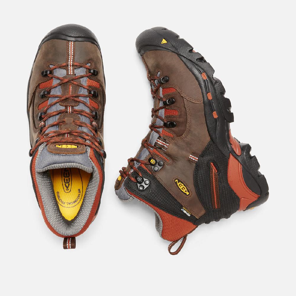 Keen Pittsburgh 6inch Waterproof Soft Toe Cascade Brown Mens Work Boot 1009709