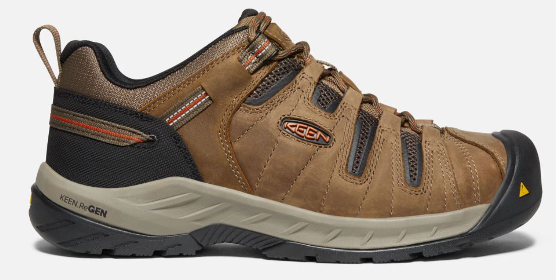 Keen Shitake/Rust Flint II Mens Steel Toe Work Shoes 1023268