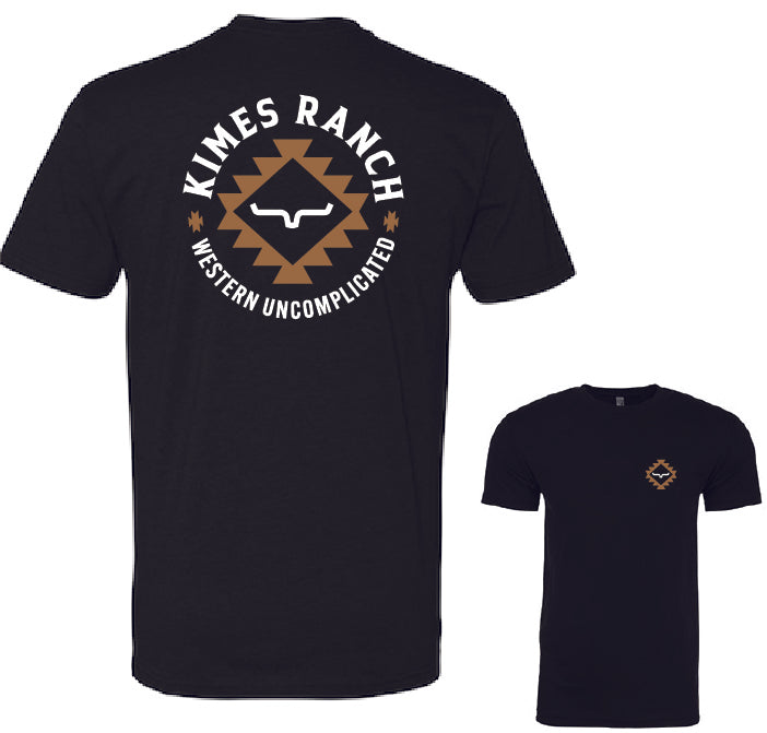 Kimes Black Vaugh Men's Western Uncomplicated Graphic T-Shirt MSH0000134-BLK