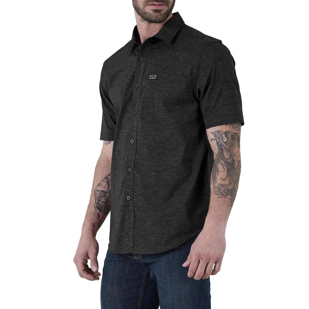 Kimes Ranch Black Linville Men's Short Sleeve Collared Button Front Shirt S24M17S1C3C3018