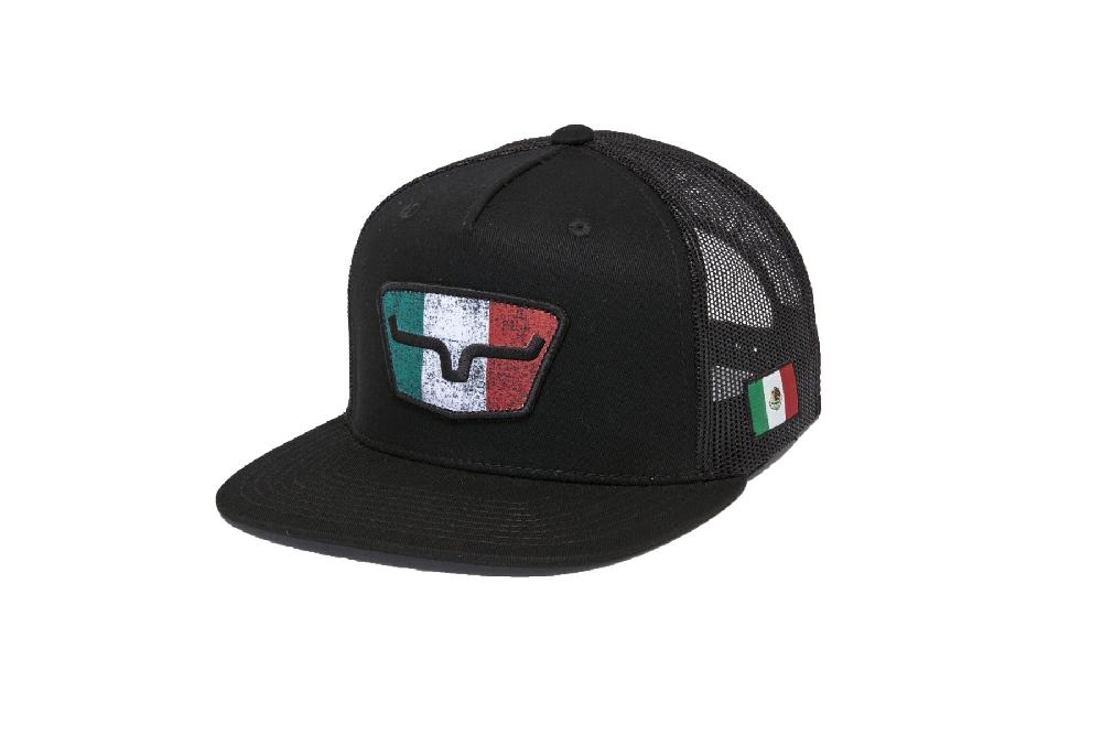 Kimes Ranch Black Tricolor Hat with Mexico Flag Colors Patch UHA0000143-BLK