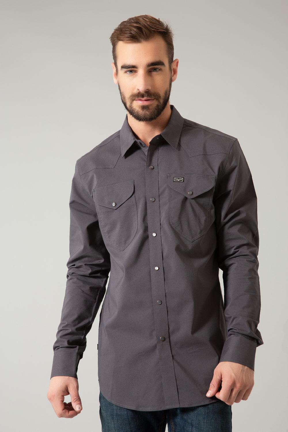 Kimes Ranch Charcoal Blackout Men's Dress Shirt MDS0000022
