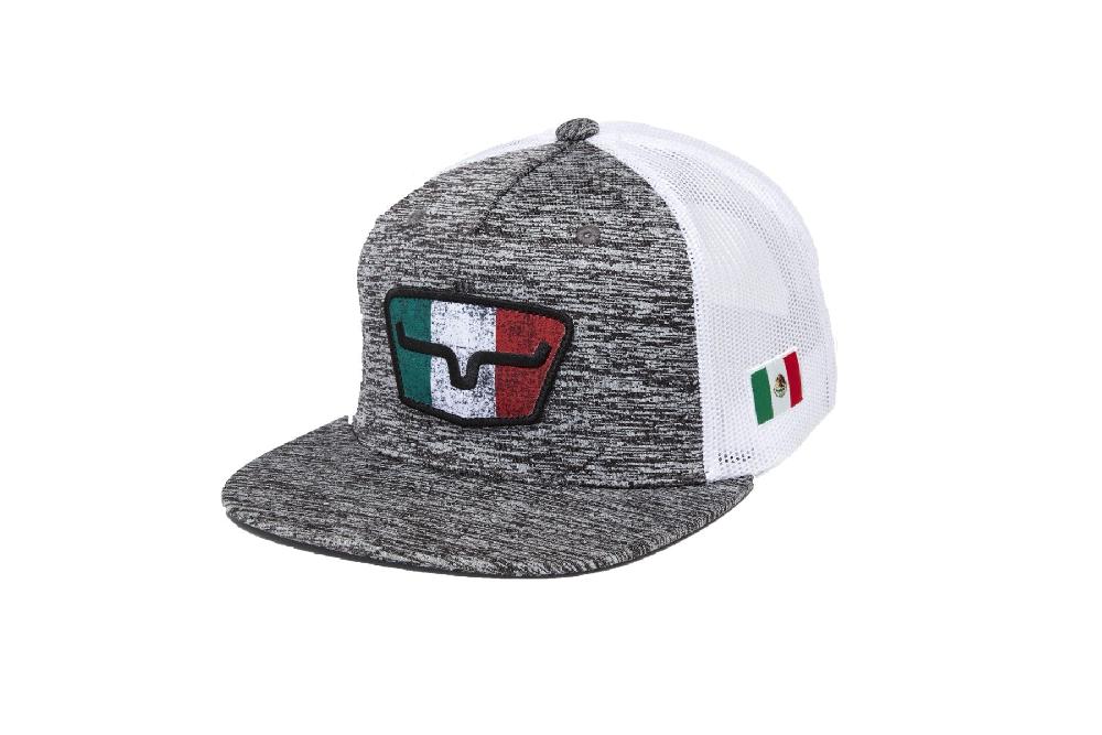 Kimes Ranch Charcoal Tri-Color Hat with Mexico Flag colors Patch UHA0000143-CHAR