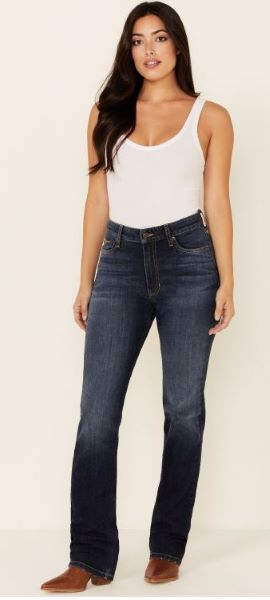 Kimes Ranch Dark Wash Blue Sarah High Rise Ladies Slim Boot Cut Jean WJ-19118