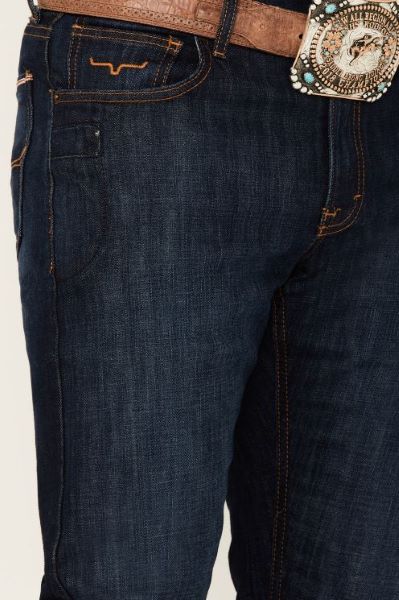 Kimes Ranch Dark Wash Roger Mens Stretch Slim Boot Cut Jeans MJ-18175