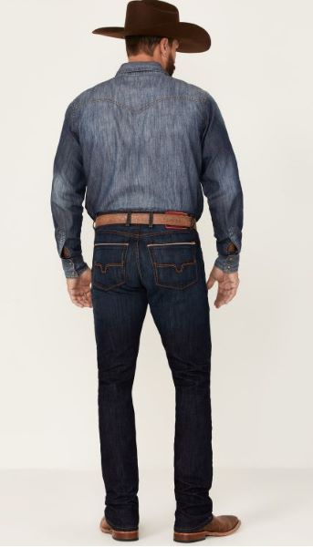 Kimes Ranch Dark Wash Roger Mens Stretch Slim Boot Cut Jeans MJ-18175