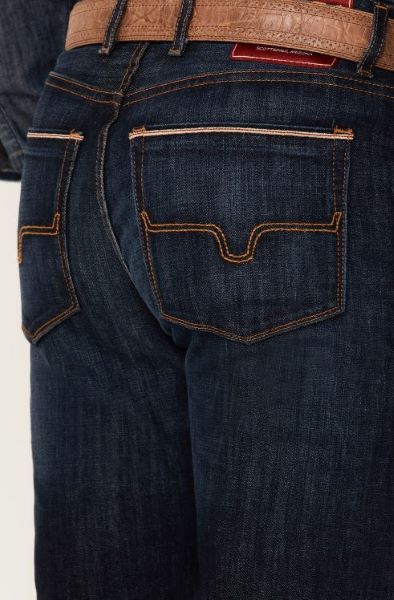 Kimes Ranch Dark Wash Roger Mens Stretch Slim Boot Cut Jeans MJ-18175