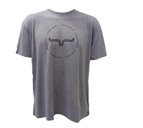 Kimes Ranch Grey Heather Circular Repeat Men's Tee Shirt CRT-GRYHTHR