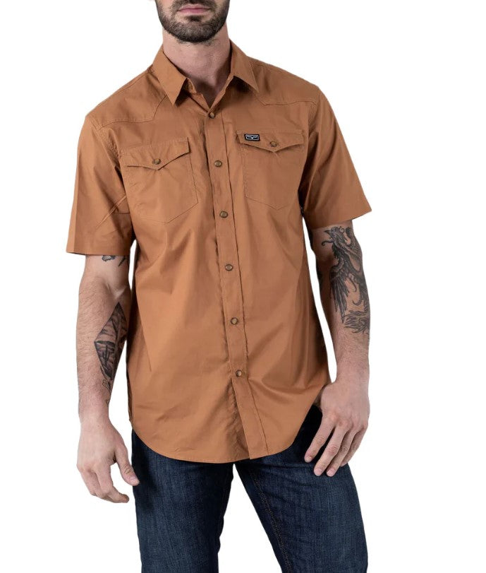 Kimes Ranch Men's Rio Brown Snap Down Short Sleeve Shirt S24M17S36FC1D7