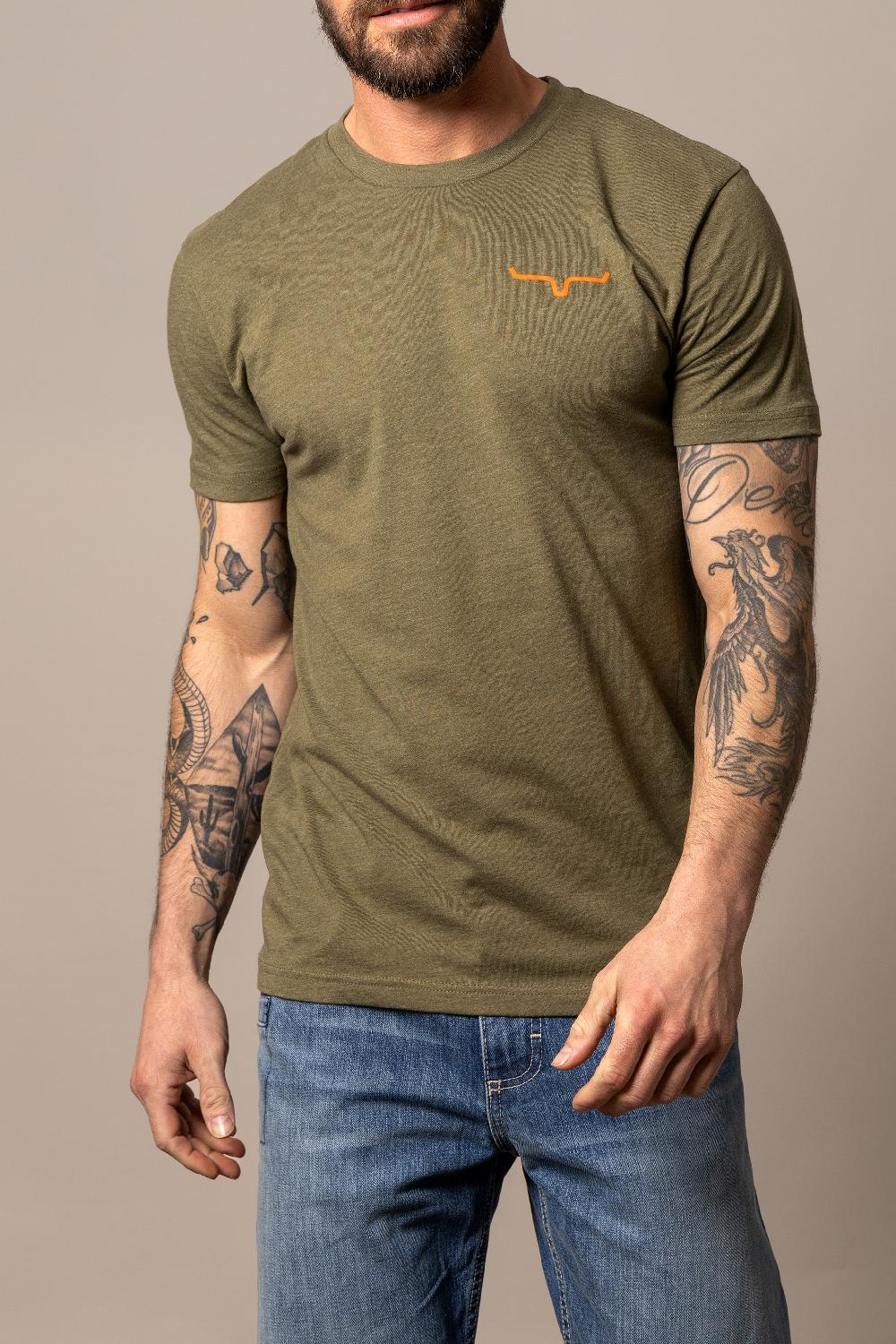 Kimes Ranch Military Green Circular Duck Camo T-Shirt MSH0000102-GRN