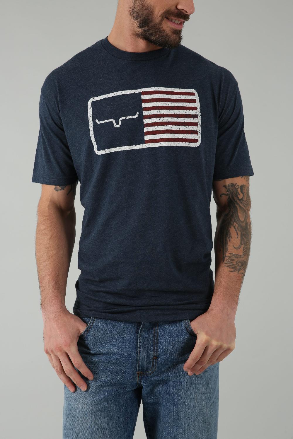Kimes Ranch Navy American Trucker Tee Shirt MSH0000060