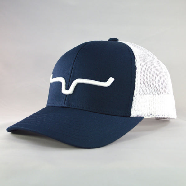 Kimes Ranch Navy and White Weekly Trucker Cap WTC-NVYWH