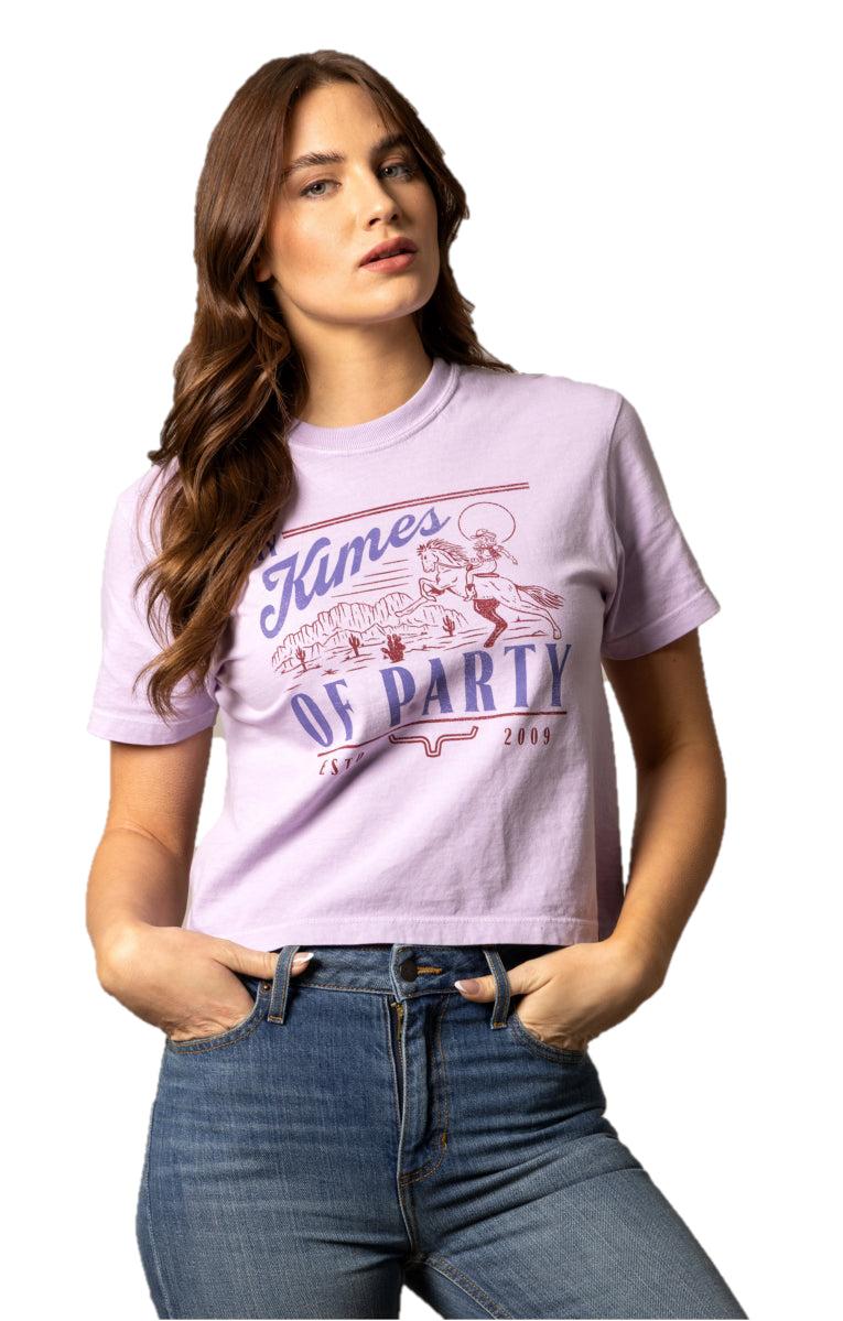 Kimes Ranch Party Orchid Women's Crop T-Shirt WSG0000056
