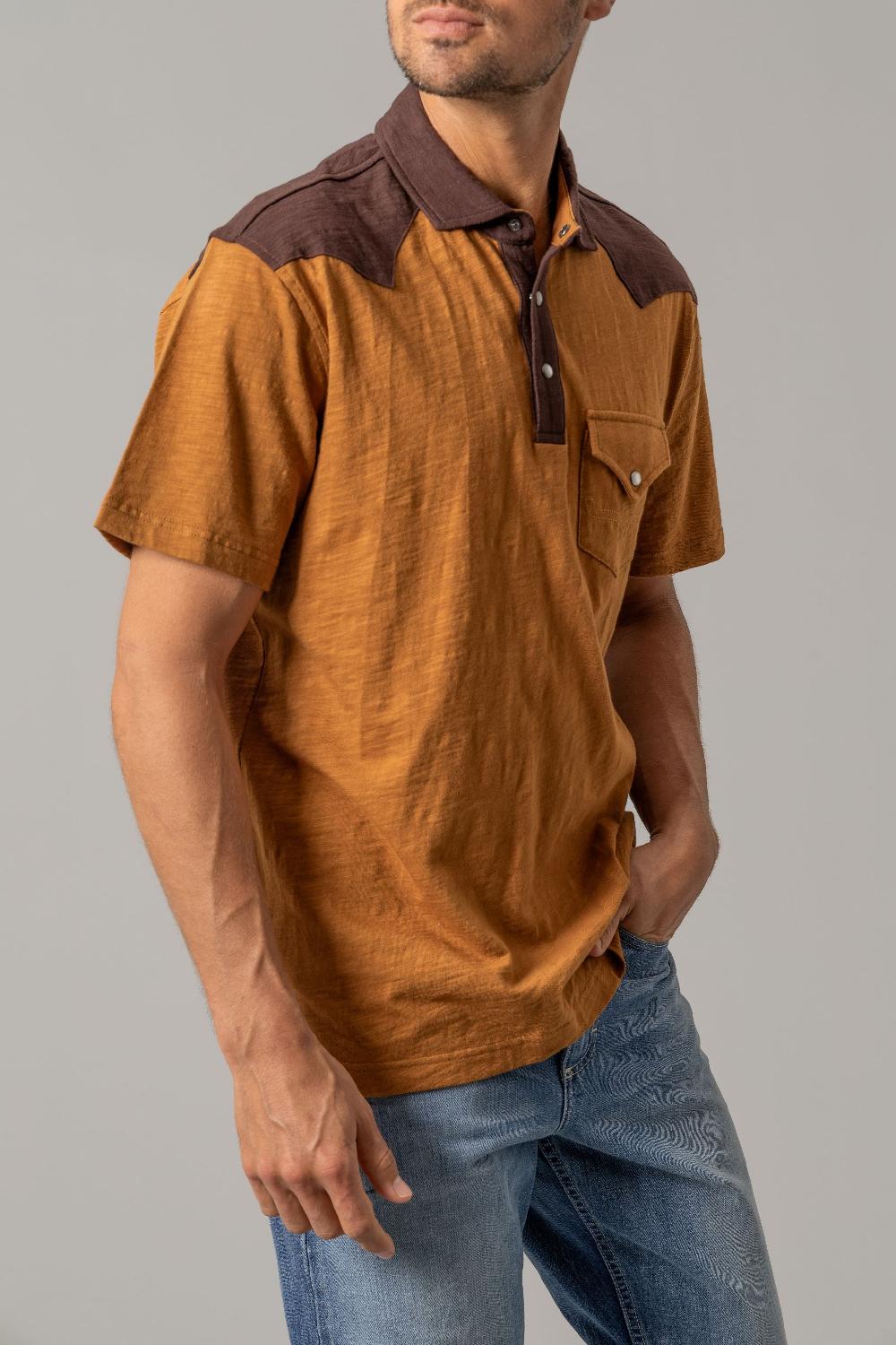 Kimes Ranch Two Town Brown G2 Men's Short Sleeve Polo Shirt MSH0000039BN002