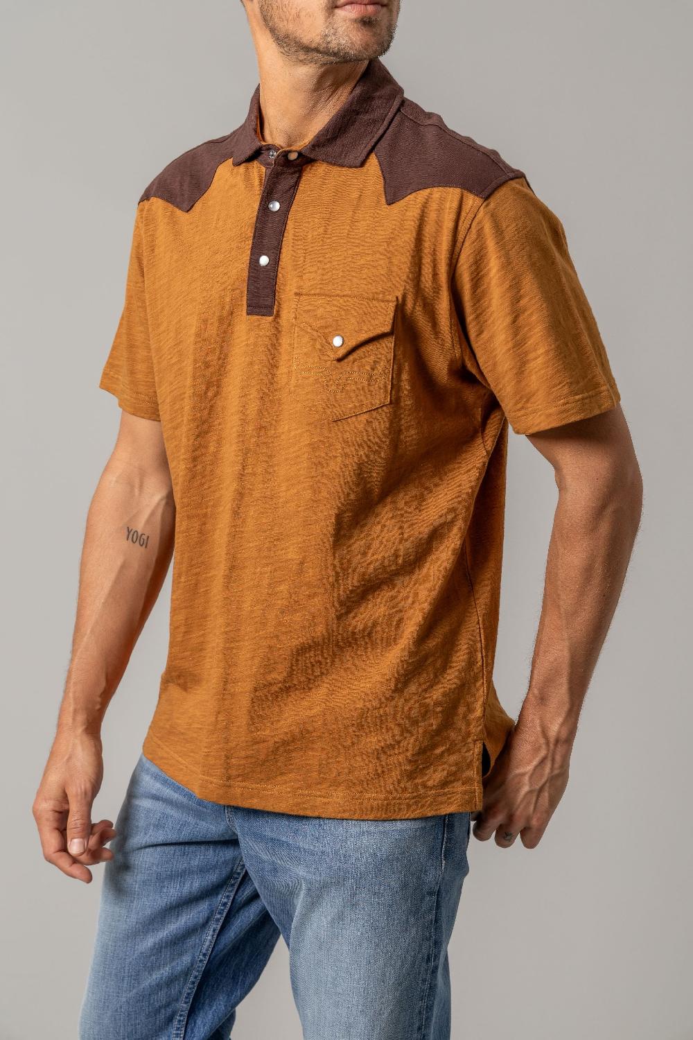 Kimes Ranch Two Town Brown G2 Men's Short Sleeve Polo Shirt MSH0000039BN002