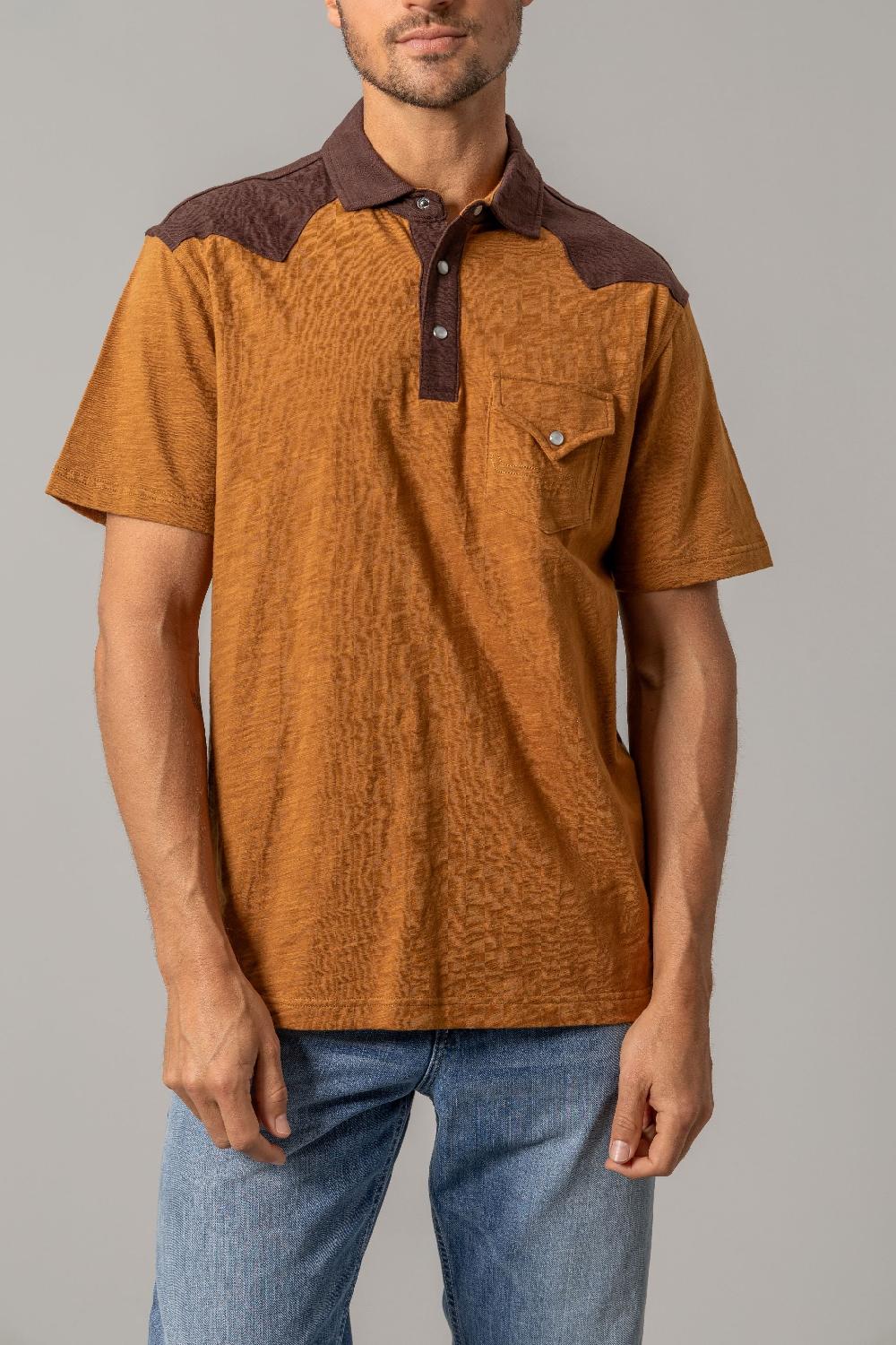 Kimes Ranch Two Town Brown G2 Men's Short Sleeve Polo Shirt MSH0000039BN002