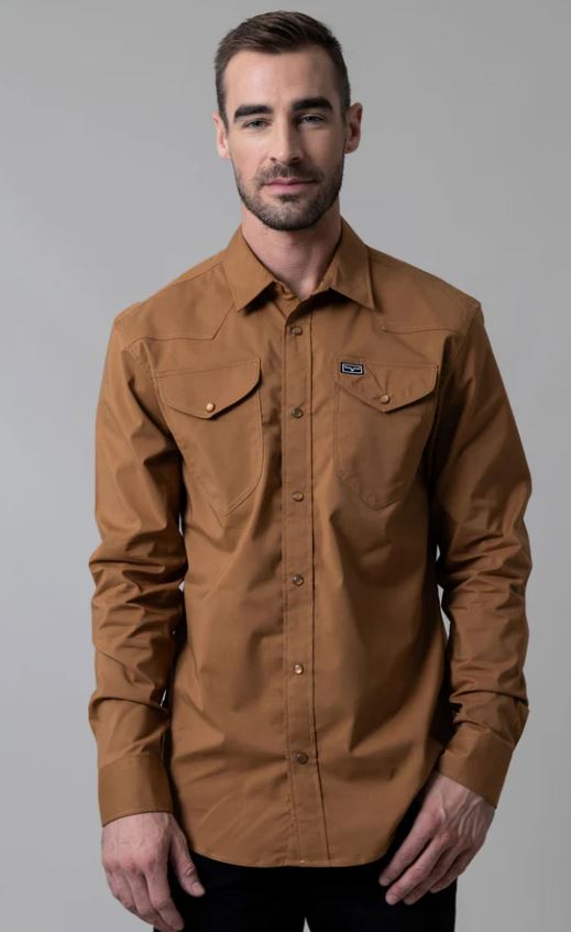 Kimes Ranch WW Brown Blackout Men's Dress Shirt