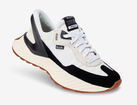 Kizik White/Black Women's Monaco Hands-Free Sneakers WMON2503