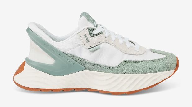 Kizik White/Iceberg Green Women's Monaco Hands-free Sneakers WMON205
