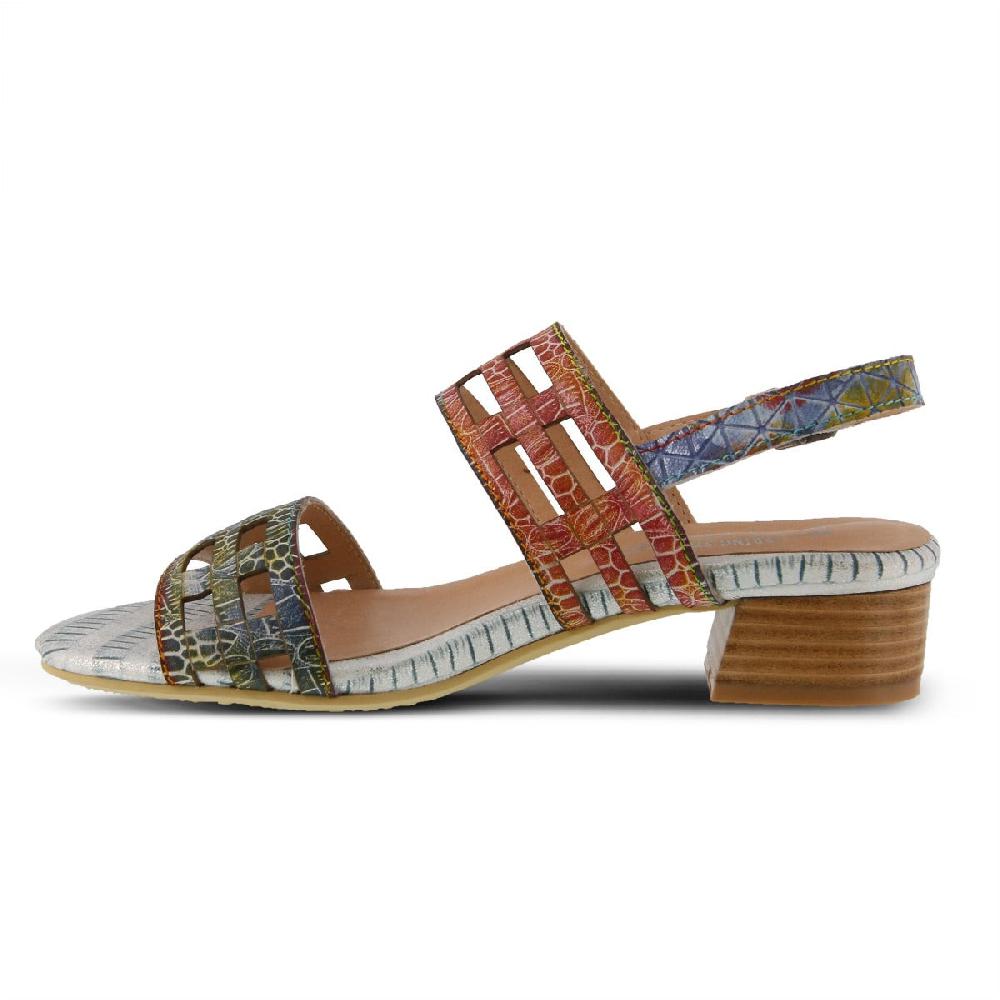 L'Artiste Blue Multi Anesa Slingback Womens Sandals ANESA