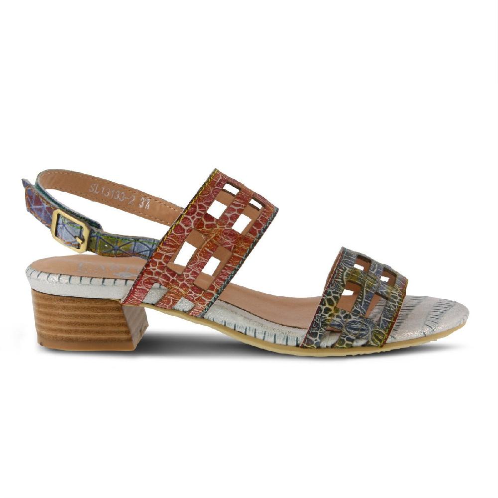 L'Artiste Blue Multi Anesa Slingback Womens Sandals ANESA